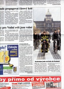 Článek o návštěvě v Praze z MF Dnes