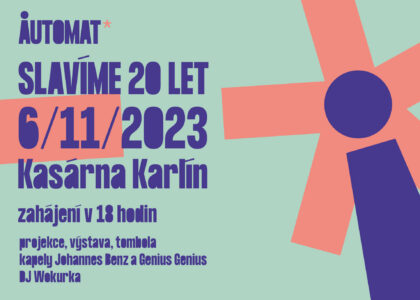 Slavíme 20 let spolku AutoMat. Zveme na večírek 6. 11. v Kasárnách Karlín